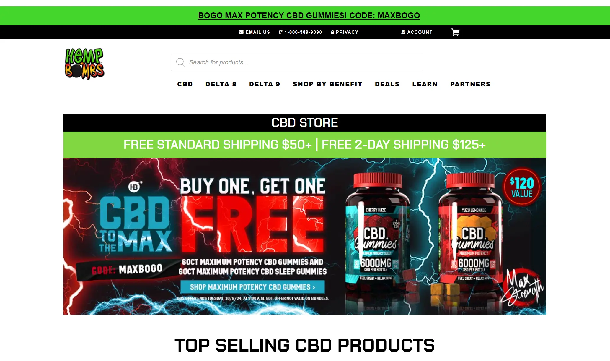 Hemp Bombs Homepage