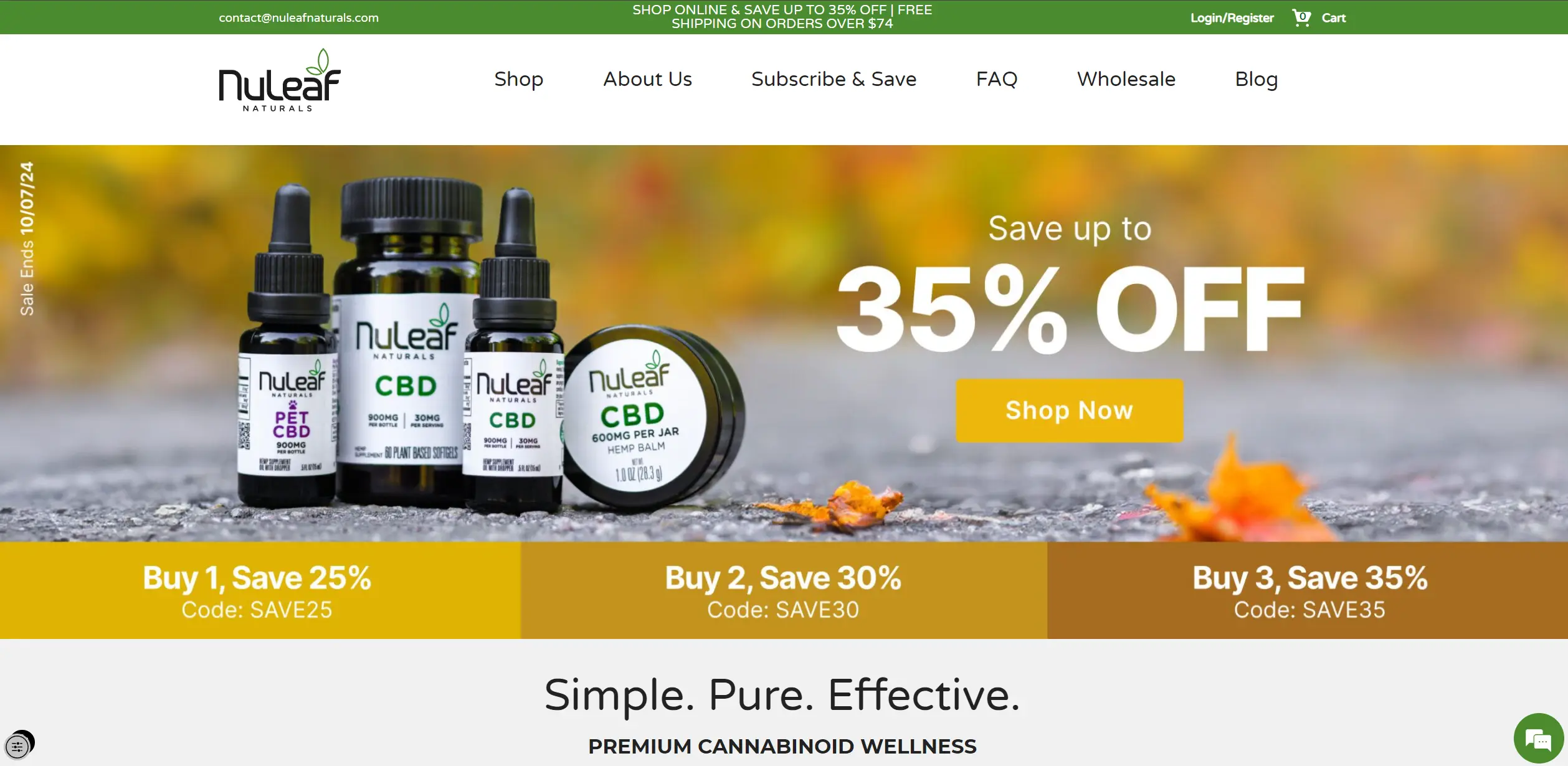 Nuleaf Naturals Homepage